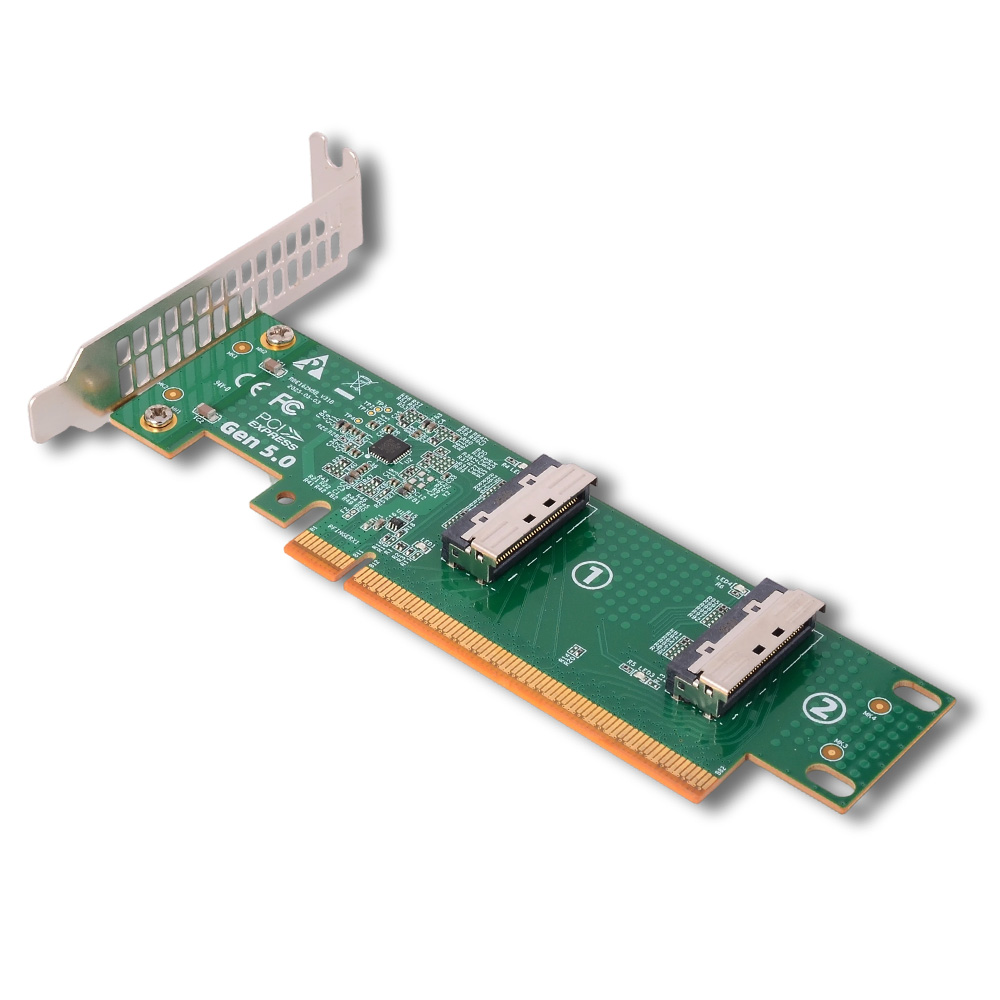 PCI-e 5.0 X16 To Dual MCIO 8i  - огляд і ціна Pcie 5.0 Gpu Riser Cable